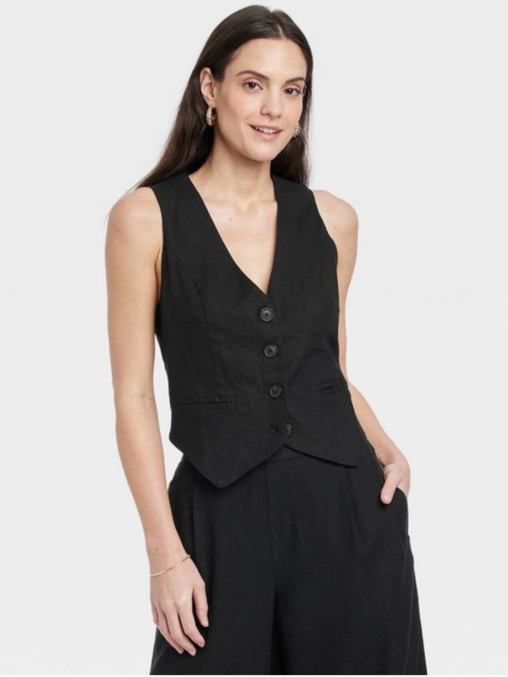 NWT a new day Linen Vest